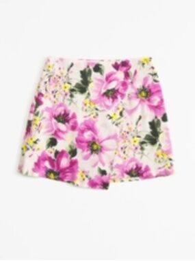 Abercrombie Scarlett Linen-Blend Wrap Mini Skort size Medium